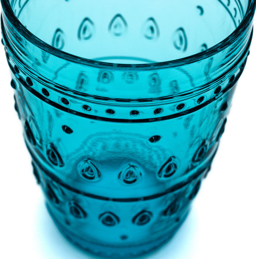 Fez Glass Hi-Ball Set of 4, Turquoise