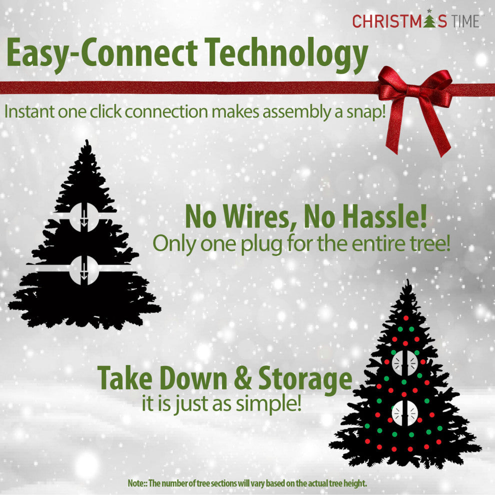6.5-Ft. Saint Nicholas Pine Christmas Tree With Warm White LED Lights