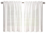 Ellis Curtain Stacey Tailored Tier Pair Curtains, White, 56"x36"