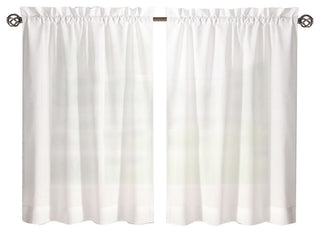 Ellis Curtain Stacey Tailored Tier Pair Curtains, White, 56"x36"