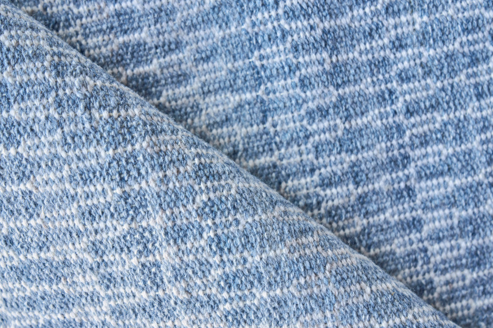 Florence Indoor/Outdoor Handmade Flatwoven PET yarn Light Blue Area Rug, 3'x5'