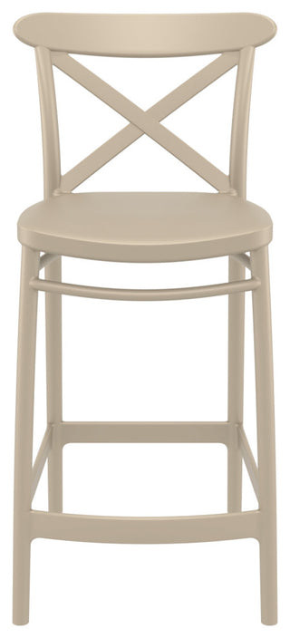 Cross Counter Stool, Set of 2, Taupe