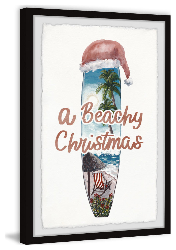 "Christmas on the Beach" Framed Painting Print, 12x18
