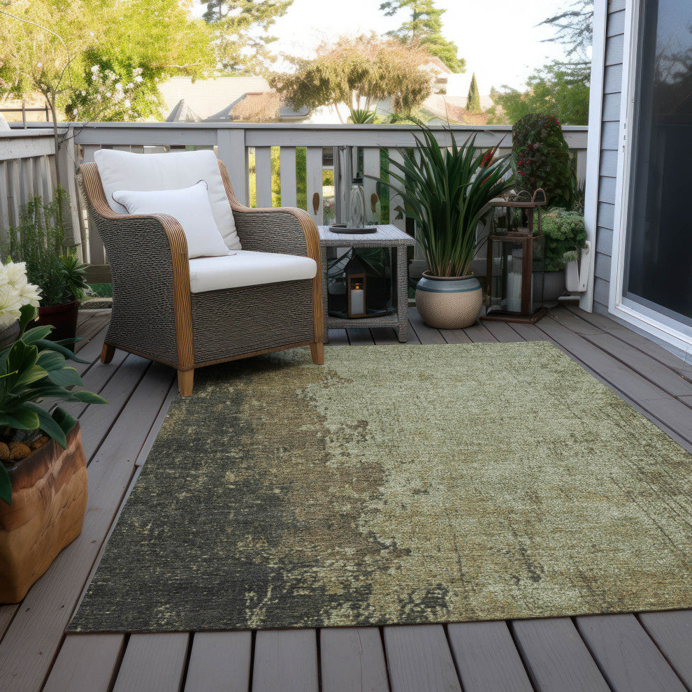 Machine Washable Indoor/Outdoor Chantille ACN1904 Olive 2'6" x 3'10" Rug