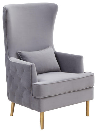 Alina Grey Tall Tufted Back Chair - Grey