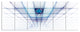 Light Blue Laser Protective Grids, Abstract Canvas Art Print, 70"x28", 6 Panels