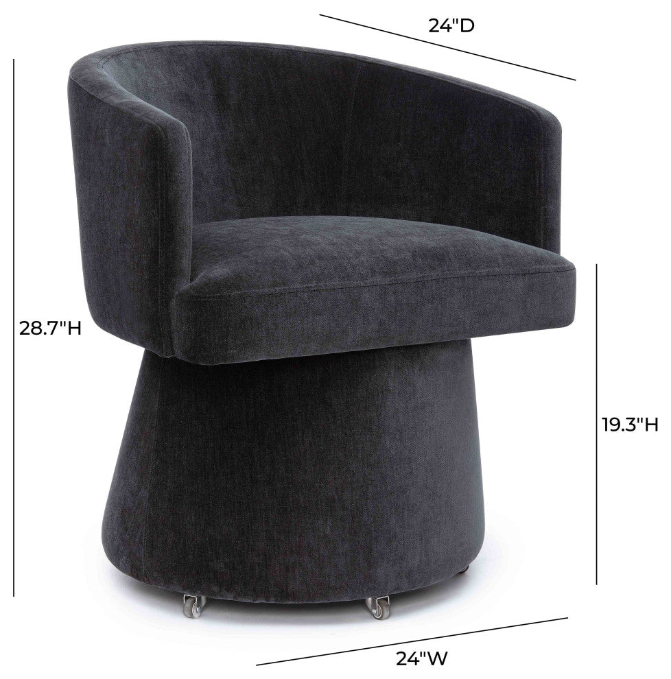 Kristen Rolling Desk Chair, Black