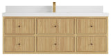 Sonoma Floating 60 Single Sink in Light Natural with 2" White Quartz