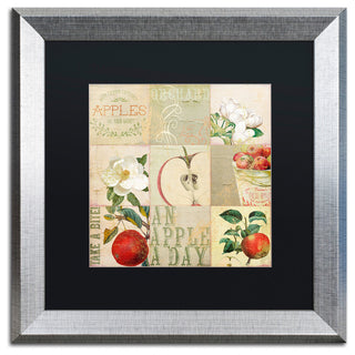Color Bakery 'Apple Blossoms III' Art, Silver Frame, Black Matte, 16"x16"