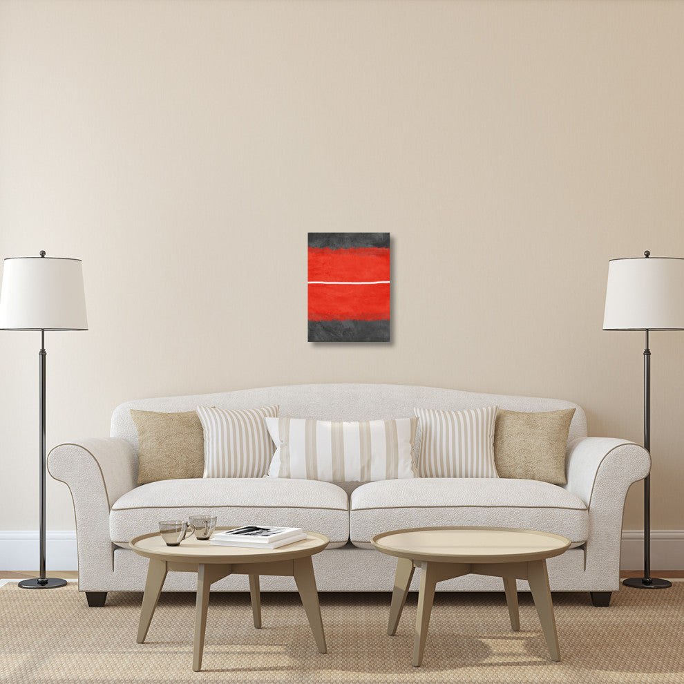 "Grey And Red Abstract 2" Fine Art Print