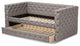 Raven Fabric Tufted Upholstered Daybed With Trundle, Twin Size, Gray