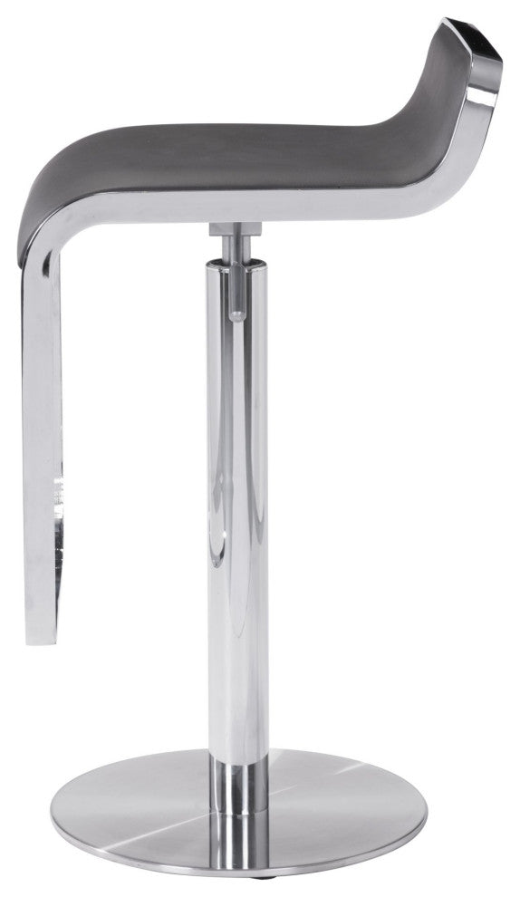 Bar Stool Chair Barstool, Faux Vinyl Leather, Steel, Brown Black, Chrome, Cafe