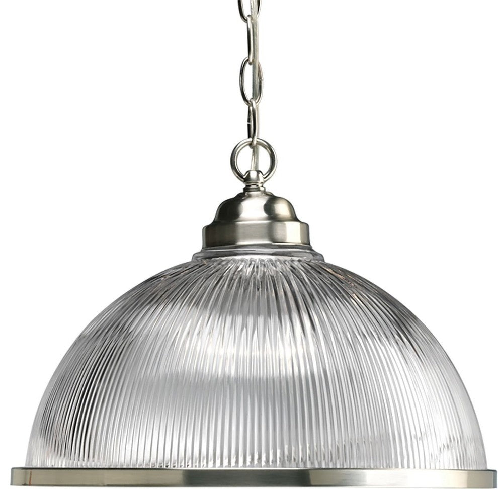 Progress Lighting PriSmallatic Glass 1-Light, Pendant, Brushed Nickel
