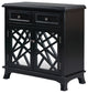 Wood Double Door Accent Cabinet with 2 Drawers, Black, 30'' X 14''