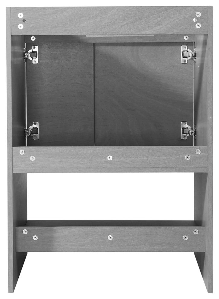 Phoenix Bath Vanity With Ceramic Sink - Full Assembly Required, Classic Grey, 24 Inch