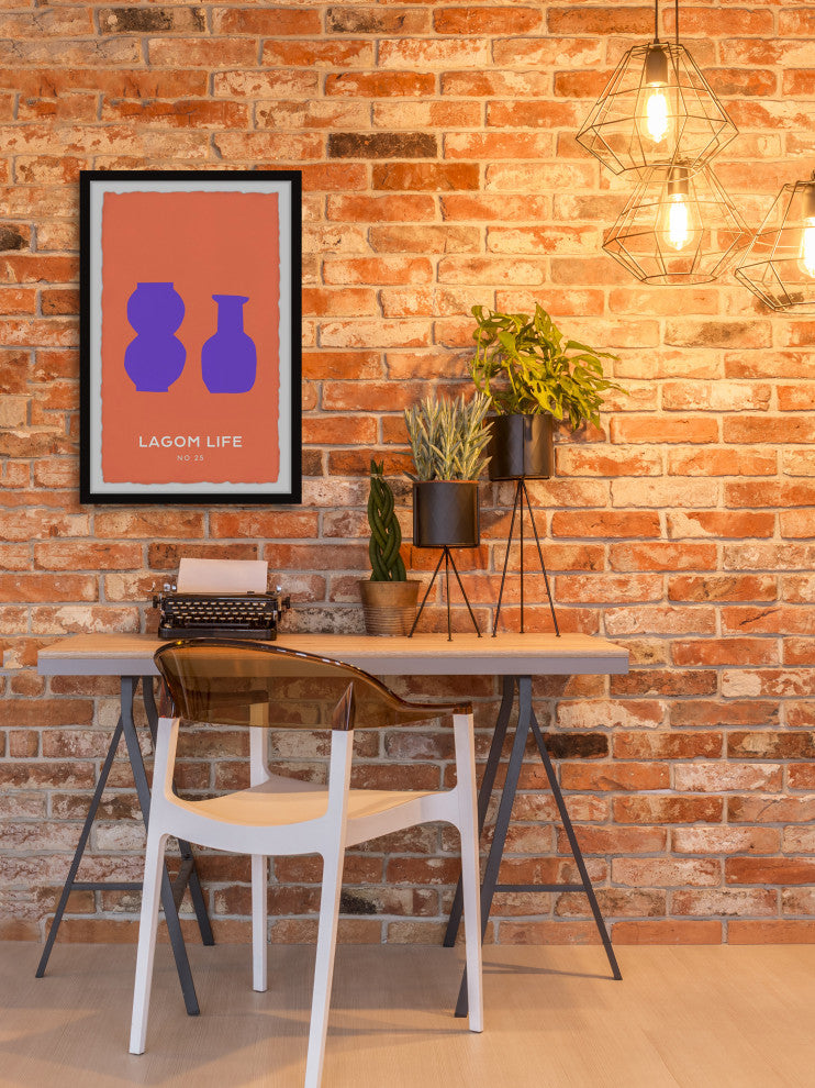 "Lagom Life" Framed Painting Print, 8x12
