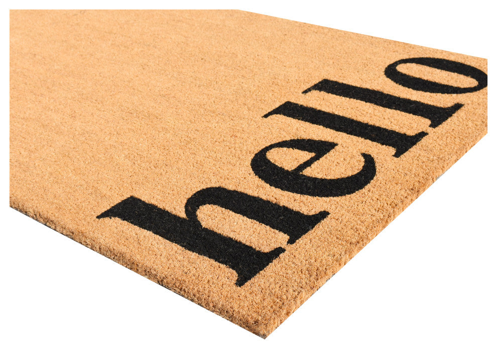 Calloway Mills Vertical Hello Doormat, Natural/Black, 30x48