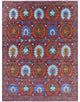 9' 2" X 12' 1" Handmade William Morris Wool Rug - Q15424