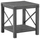 Benzara BM262431 End Table With X Metal Accent and Grain Details, Gray