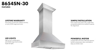 DuraSnow Stainless Steel Range Hood with DuraSnow Shell