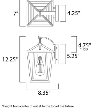 Maxim 3173CL Artisan 12" Lantern Wall Sconce - Black