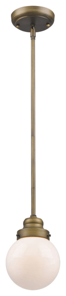 Brushed Gold Metal Hanging with Round Glass Shade