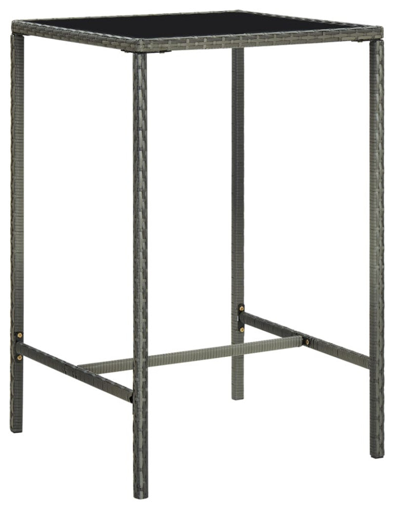 vidaXL Patio Bar Set Bistro Set Bar Stool with Cushions 5 Piece Poly Rattan Gray