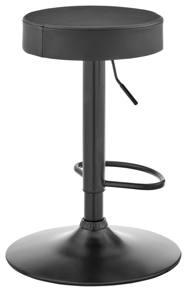 Dax Backless Dark Gray Faux Leather Adjustable Bar Stool