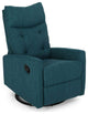 Contemporary Recliner, Glider Push Back Design and Comfortable Seat, Teal