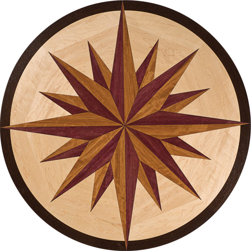 North Star Wood Medallion, 42" Unfinished, 5/16" Thick