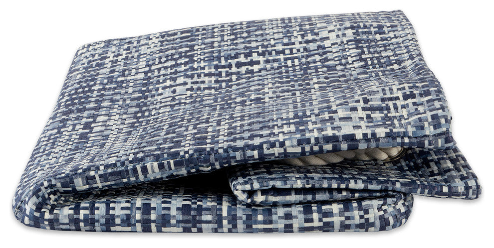 DII Paper Bin Tweed Nautical Blue Rectangle Large 17"x12x12"