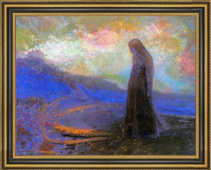 Odilon Redon Reflection - 21" x 28" Framed Premium Canvas Print