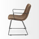 Sawyer II Brown Faux-Leather Seat Black Iron Frame Dining Chair