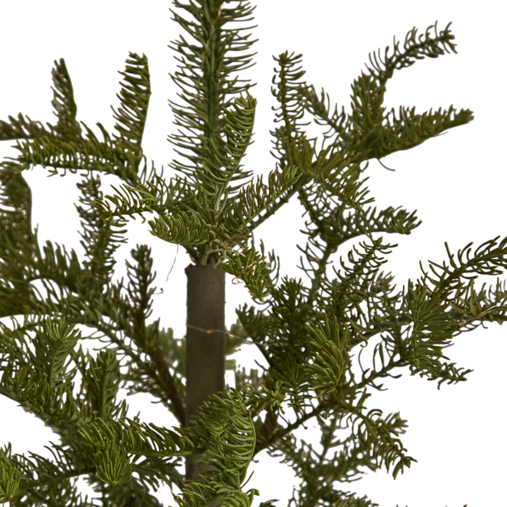 4.5' Pre-Lit Christmas Pine Artificial Tree, Decorative Planter