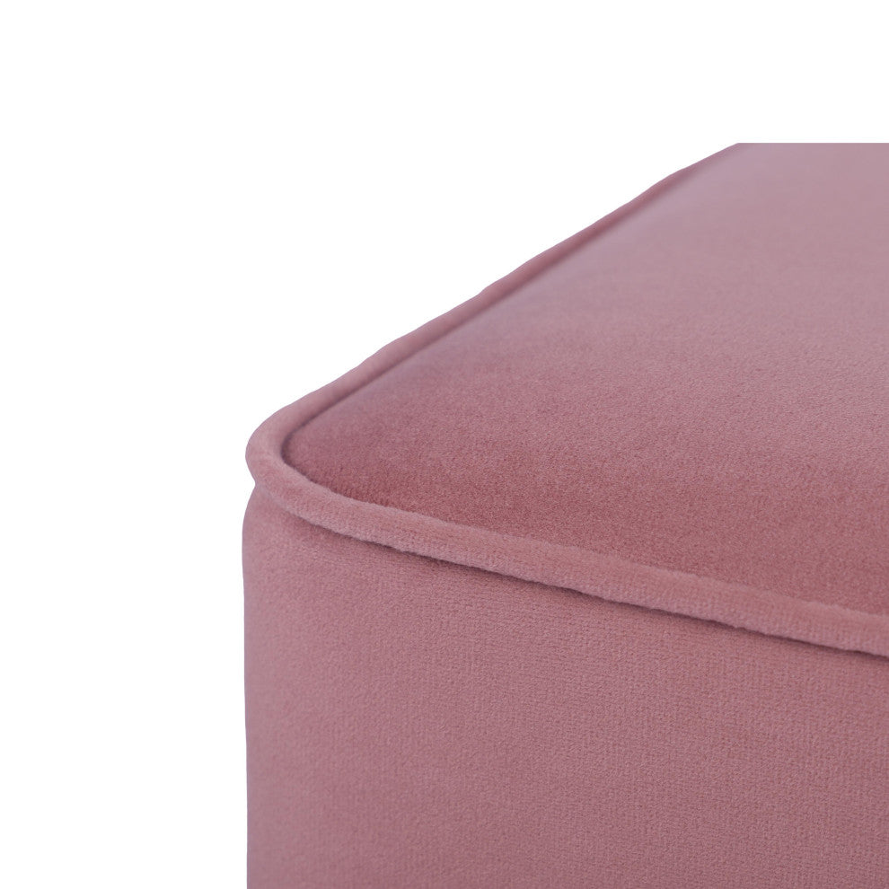 Fenn Mauve Velvet Ottoman