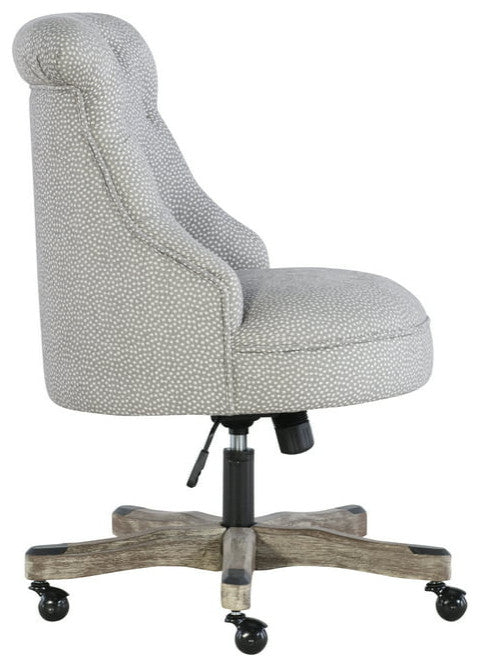 Classic Office Chair, Swivel Design & Diamond Button Tufted Back, Light Gray