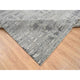 Light Gray, Modern Design, Natural Wool, Hand Knotted Square Rug, 13'7"x14'0"