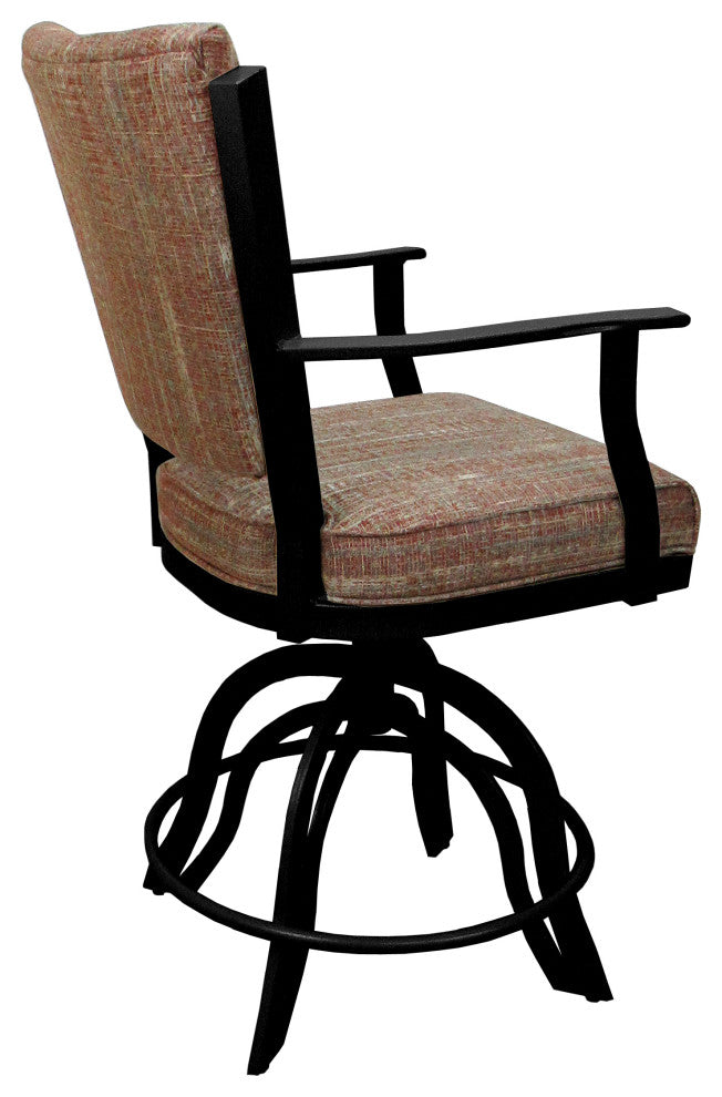 Montana Swivel Tilt Metal 30" Bar Stool or Counter 26" on A Base, Watusi Madder, Black, 30"