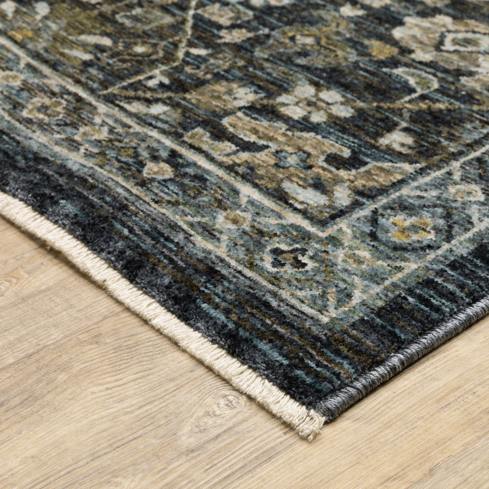 Augustus Inspirations Blue/ Light Blue Indoor Area Rug, Blue, 2'x3'