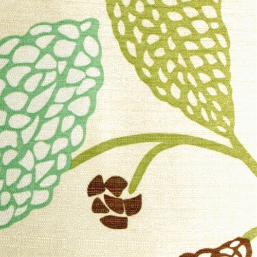 Pillow Decor - Country Floral Green and Brown 22 x 22 Throw Pillow