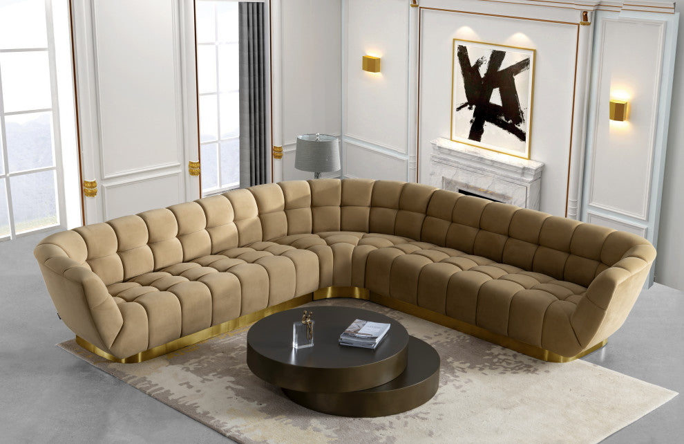 Modrest Grayson Glam Brushed Bronze Metallic Coffee Table