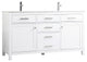 60" Double Bathroom Vanity, White