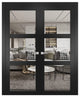 Interior Double Doors | Lucia 2555 Matte Black with Clear Glass 48x80 (2* 24x80)