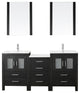 Dior 66" Double Bathroom Vanity, Zebra Gray, White Ceramic
