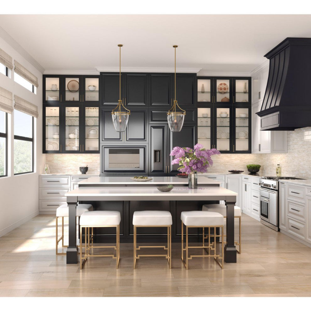 Parkhurst Collection One-Light Brushed Bronze Clear Glass Pendant Light