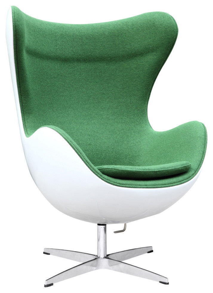 Modern Classics Fiesta Fiberglass Chair In Wool, Green