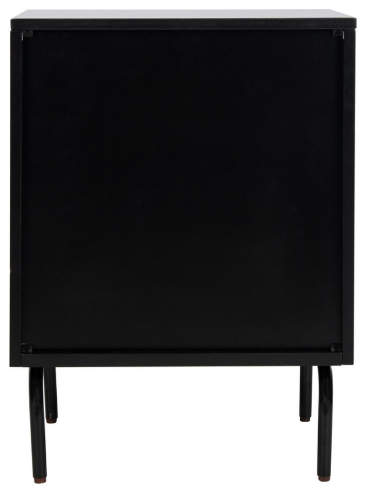 Safavieh Genevieve 2 Drawer Nightstand, Walnut/Black