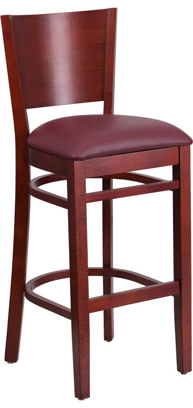 Mahogany Wood Stool-Burg Vinyl