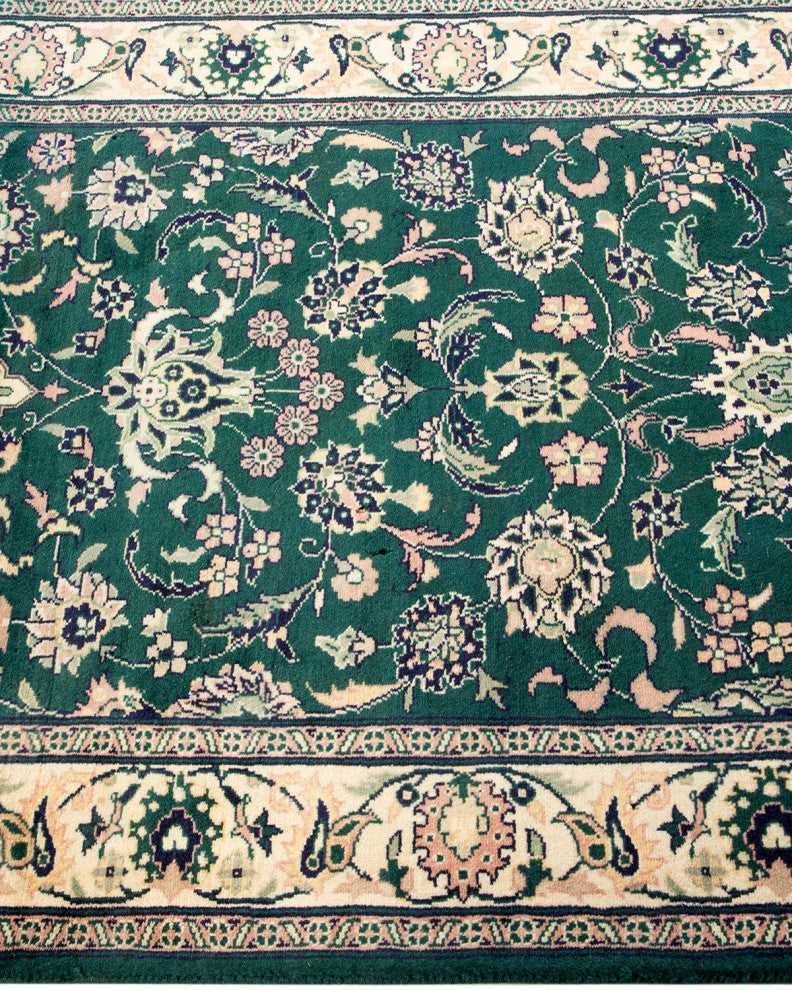 Mogul, One-of-a-Kind Handmade Area Rug Green, 2' 6 x 12' 7