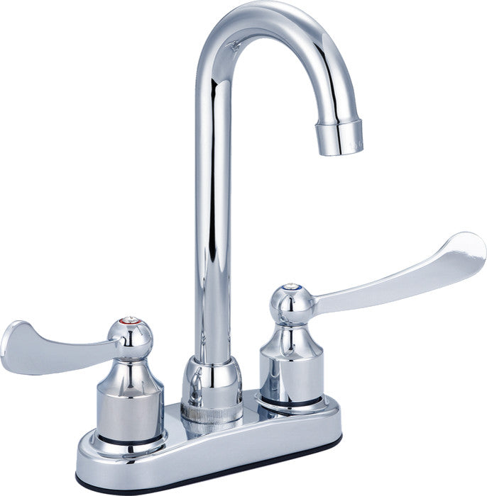Tall Spout Bar Faucet, Chrome, High Arch Spout, Wristblade Handle